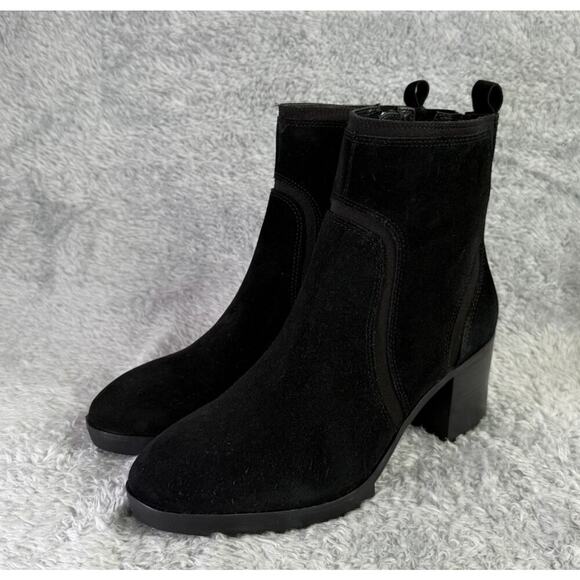Blondo Raniah Boots Women's Black Suede Waterproof Booties High Heel Size 8.5 - Picture 1 of 13